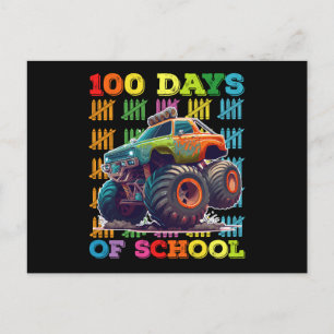 100 Tage Schulmonster Truck Lehrer Student Postkarte
