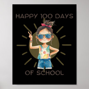 100 Tage Schuloutfit für Lehrer und Kinder CE Poster