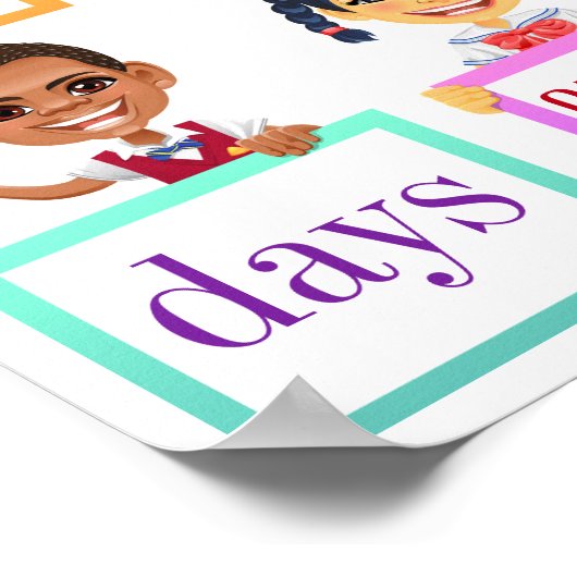 100-Tage-Schulposter Poster (Ecke)