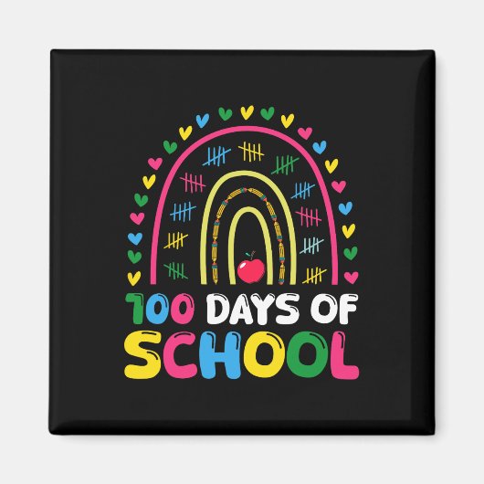 100 Tage Schulregenbogen 100. Schultag Magnet (Vorne)