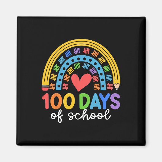100 Tage Schulrenbow Celebration Design Magnet (Vorne)
