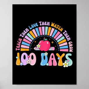 100 Tage Schulretro Regenbogen 100 Tage Scho Poster