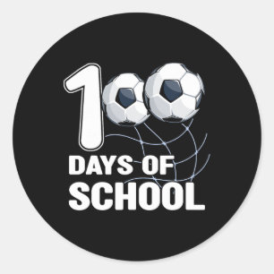 100 Tage Schulsoccer Coach Soccer Student Soc Runder Aufkleber