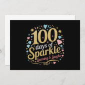 100 Tage Schulsparkle-Lernen und Lächeln Einladung (Vorne/Hinten)