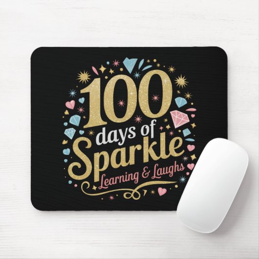 100 Tage Schulsparkle-Lernen und Lächeln Mousepad (Mit Mouse)