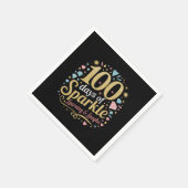 100 Tage Schulsparkle-Lernen und Lächeln Serviette (Ecke)