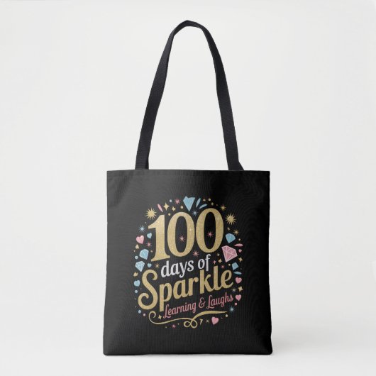 100 Tage Schulsparkle-Lernen und Lächeln Tasche (Vorderseite)