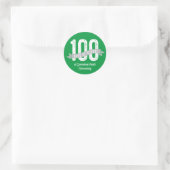 100 Tage Schulspass auf individuelles Grün Weiß Runder Aufkleber (Tasche)