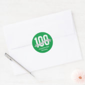 100 Tage Schulspass auf individuelles Grün Weiß Runder Aufkleber (Umschlag)