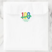 100 Tage Schulspass farbenfroh, individuell angepa Runder Aufkleber (Tasche)