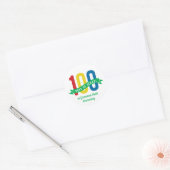 100 Tage Schulspass farbenfroh, individuell angepa Runder Aufkleber (Umschlag)