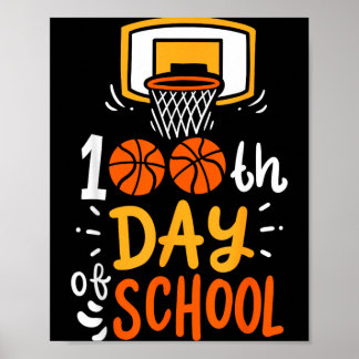 100 Tage Schultag Basketball Poster