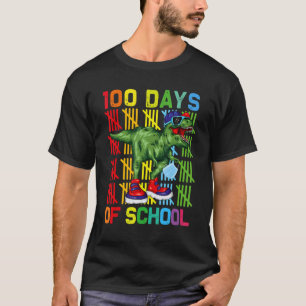 100 Tage Schultag Dinosaurier Trex Maske Lehrer Sm T-Shirt