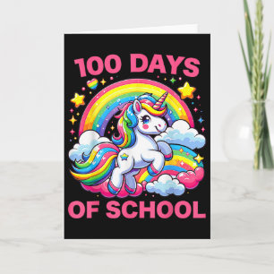 100 Tage Schultag Einhorn Mädchen Lehrer 100. Tag Karte