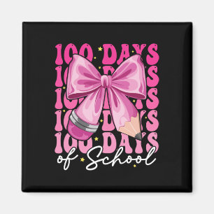 100 Tage Schultag Mädchen Kokette Schleife 100. Ta Magnet