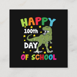100 Tage Schultag Trex 100. Schultag  Quadratische Visitenkarte