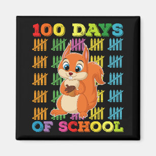 100 Tage Schultage Eichhörnchen Lehrer Magnet
