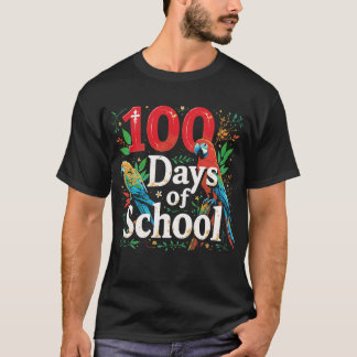 100 Tage Schulteam Vogel Student Papagei Zoo T-Shirt