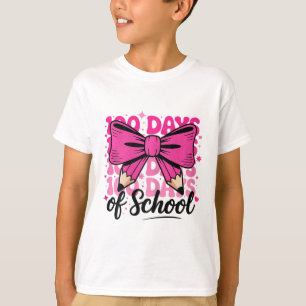 100 Tage Schultöchter Lehrer Kokette Schleife Kind T-Shirt