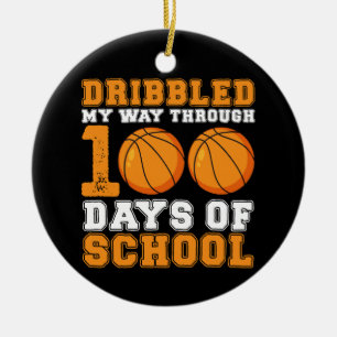 100 Tage Schulturnier im Basketball dribbelte ich Keramik Ornament