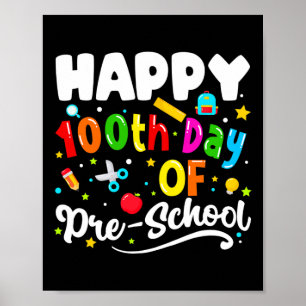 100 Tage Schulvorschullehrer Kinder Grafik Poster