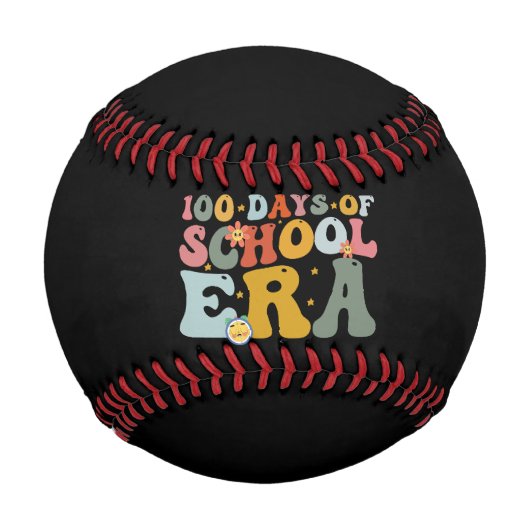 100 Tage Schulzeit Era Groovy Lehrer Kinder Baseball (Vorderseite)