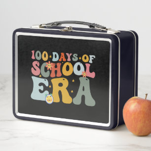 100 Tage Schulzeit Era Groovy Lehrer Kinder Metall Brotdose