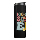 100 Tage Schulzeit Era Groovy Lehrer Kinder Thermosbecher (Nach links gedreht)