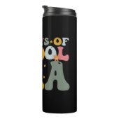 100 Tage Schulzeit Era Groovy Lehrer Kinder Thermosbecher (Nach rechts gedreht)