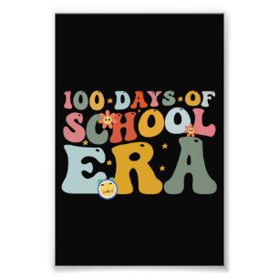 100 Tage Schulzeit Groovy Lehrer Kinder Fotodruck