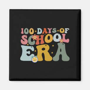 100 Tage Schulzeit Groovy Lehrer Kinder Magnet