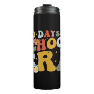 100 Tage Schulzeit Groovy Lehrer Kinder Thermosbecher