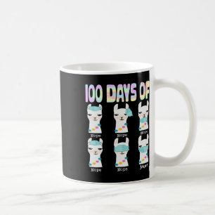 100 Tage Schulzeit Llama-Gesicht Maske Student Qua Kaffeetasse