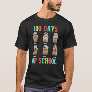 100 Tage Schulzeit Llama-Gesicht Maske Student Qua T-Shirt