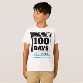 100 Tage Schwarz-weiße Brighter 100. Tagesschule T-Shirt
