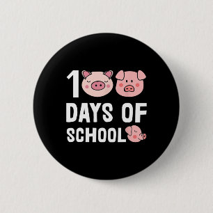 100 Tage Schweinefleisch Cartoon Lehrer Niedlich S Button