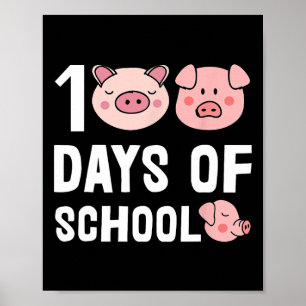 100 Tage Schweinefleisch Cartoon Lehrer Niedlich S Poster