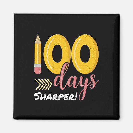 100 Tage Sharper 100. Schullehrer Kinder Magnet (Vorne)