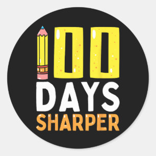 100 Tage Sharper 100. Schullehrer Kinder Runder Aufkleber