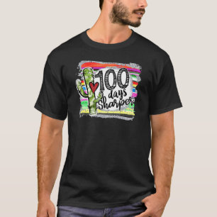 100 Tage Sharper Cactus Teacher Happy 100 day of T-Shirt