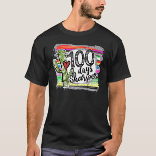 100 Tage Sharper Cactus Teacher Happy 100 day of T-Shirt