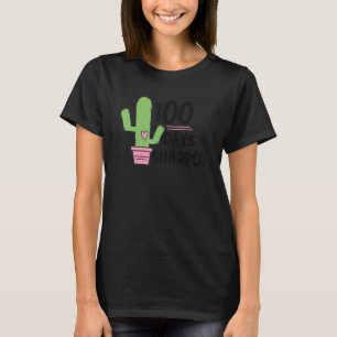 100 Tage Sharper Cactus Teachers Happy 100th Day O T-Shirt
