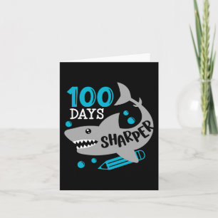 100 Tage Sharper Shark 100. Schultag für Junge Karte