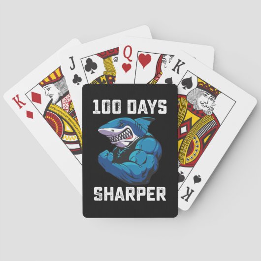 100 Tage Sharper Shark 100. Tag der Schule Gym Spielkarten (Rückseite)