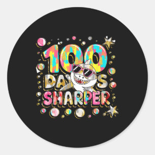 100 Tage Sharper Shark Brighter Smarter 100 Tage O Runder Aufkleber