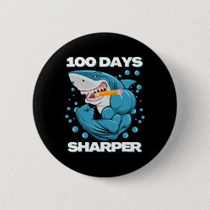 100 Tage Sharper Shark Spaß 100 Tage Schule Button