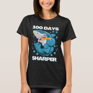 100 Tage Sharper Shark Spaß 100 Tage Schule T-Shirt