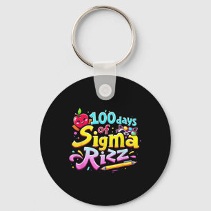 100 Tage Sigma Rizz 100. Tag der Schule Kinder Schlüsselanhänger