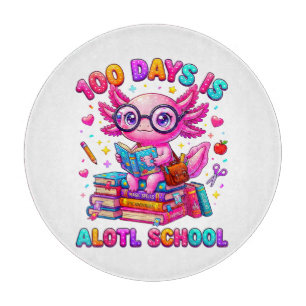 100 Tage sind Alotl Schule Axolotl Mädchen Schneidebrett