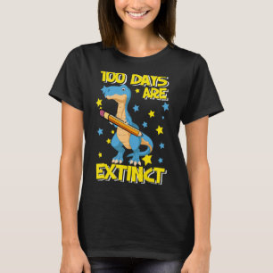 100 Tage sind ausgestorben 100 Tag der Schule Dino T-Shirt